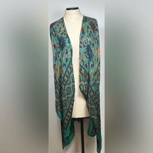 Steve Madden Elegant Teal Paisley Women's Kimono. Size- OSFM.